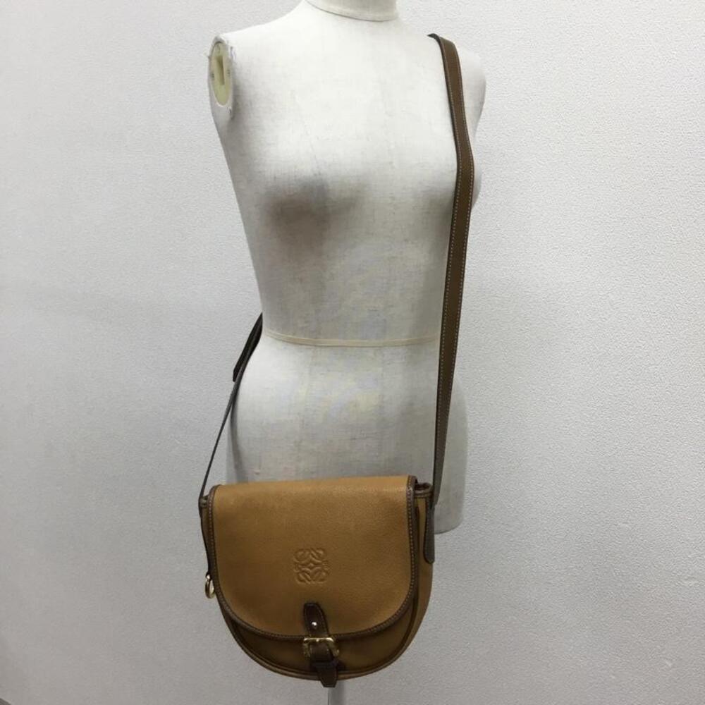 Loewe Anagram Shoulder Bag Leather Brown